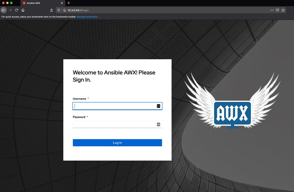 Ansible AWX Login