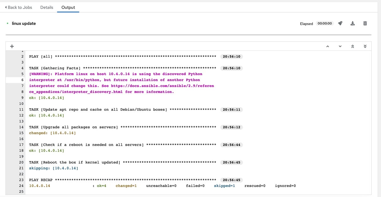 Running an Ansible Task